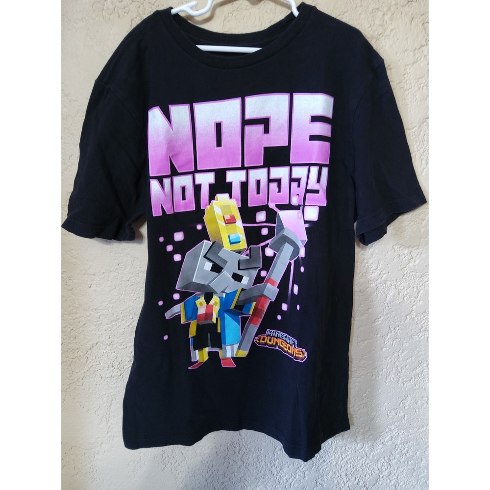 Minecraft Dungeons Arch-Illager Nope Not Today Black Graphic Tee Kids XL 14/16